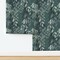 Botanical Vines Serene Nature Calm Leaves Teal Neutral Modern Trees Boho Green Custom Pre-pasted Wallpaper by Spoonflower Pre-Pasted Wallpaper 2FT Wide